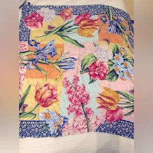 Women’s Echo Brand, Silk Colorful Flower Print Scarf